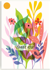 Wall Mural - floral wedding cards, invitation template leaves, and flowers vector