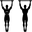 Silhouette of person doing pull up calisthenics exercise logo vector