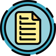 Poster - Save document icon outline vector. Data overview. Economic result color flat