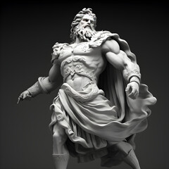  King of the Zeus God, Greek mythology. Antique sculpture. Generated Ai