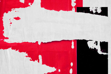 Poster - Old ripped torn grunge paper backgrounds creased crumpled poster backdrop surface placard, empty space for text