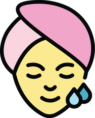 Poster - Roller facial massage icon outline vector. Woman skin. Care spa color flat