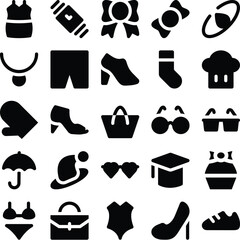 Canvas Print - Pack of Fashion Accessories Bold Line Icons

