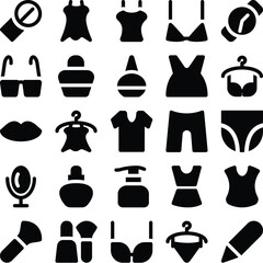 Sticker - Collection of Clothing Bold Line Icons


