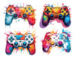 © MstNasrinAktar - Hand drawn colorful video game controller collection