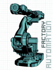 Wall Mural - Robotic arm for automated production