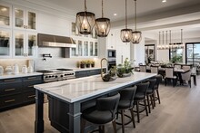 The Kitchen Space In The New Luxury Home Has Been Designed And Decorated With High End Features And Luxurious Details.