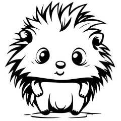 Wall Mural - Cute hedgehog cartoon vector icon