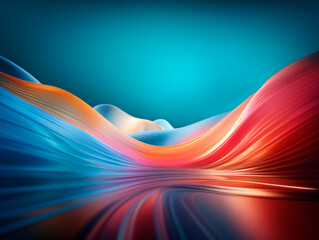 Wall Mural - abstract background with smooth wavy lines in red and blue colors. Generative AI