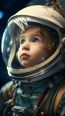 cute boy as an astronaut 