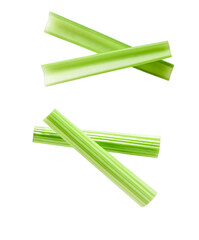 Wall Mural - Celery sticks. Celery isolated. stalk of celery on a white background.