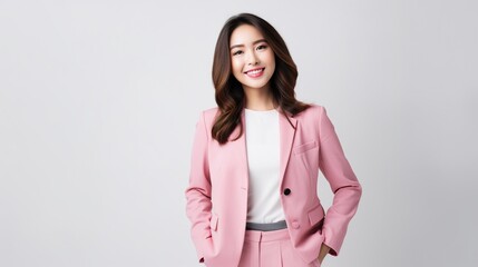 Wall Mural - portrait of a business woman on white background