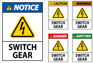 Wall Mural - Caution Sign, Switch Gear Sign