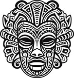 Fototapeta Pokój dzieciecy - Tribal hawaii totem african traditional wooden mask. hawaii mask exotic, african face wooden sculpture