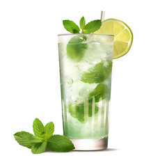 Wall Mural - Mojito cocktail with mint, transparent, png, mojito, drink, alcohol, alcoholic drink