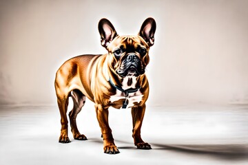 Wall Mural - French bulldog portrait looking at camera generated by AI tool