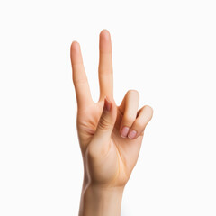 Wall Mural - hand gesture isolated on white background.