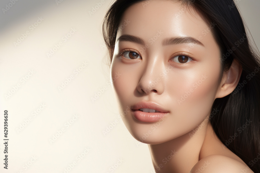 Portrait of beauty asian woman with perfect healthy glow skin facial ...