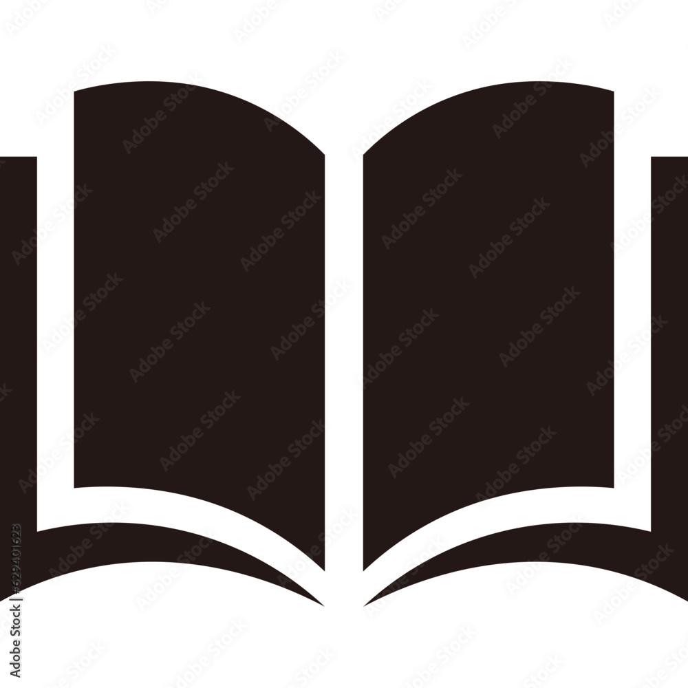 Simple Book Icon Vector シンプルな本のアイコン。開いた本、漫画、コミック。Simple open book icon pictogram illustration ...