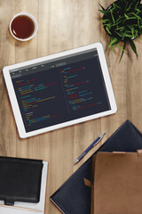 software development programming on computer screen for modish application and program coding