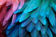 © overlays-textures - Colorful Feather Background Texture. Vibrant, Artistic Design with Exotic Wing Details – Ultra-Realistic and Elegant. Generative AI.