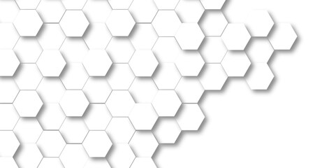 background with white and black lines 3d hexagonal structure futuristic white background and embosse