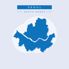 Wall Mural - Vector illustration vector of Seoul map South Korea