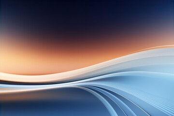 Wall Mural - 3d render, abstract background with colorful orange blue wavy lines
