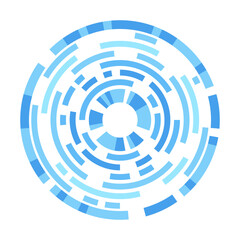 Wall Mural - abstract round vector shape. rotating blou color stripes. concentric segments of circles. line and c