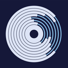 Wall Mural - abstract circle technology background. infographic template with blue color stripes. circular lines 
