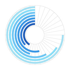 Wall Mural - abstract circle technology background. infographic template with blue color stripes. circular lines 