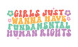 girls just wanna have fundamental human rights  Retro SVG.