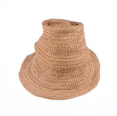 Poster - summer wicker straw hat isolated on white background