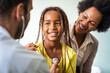 © NDABCREATIVITY - Doctor examines a child with stethoscope in examination room. Healthcare people children concept