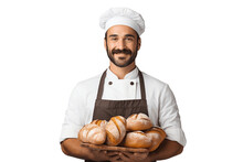 A Baker Standing On Transparent Background. AI