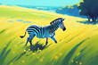 zebra in the grass. Generative AI