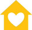 © vectorfusionart - Digital png illustration of yellow house with heart on transparent background