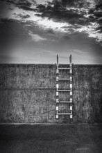BREAKWATER - A Steel Ladder On A Concrete Structure Protecting The Seaport


