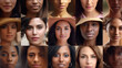 © Nitcharee - Happy diverse ethnicity different beautiful women collection and nationality .  A Lot of smiling faces.