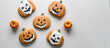 © Nitcharee - Gingerbread biscuit with Halloween face,  Jack-o-lantern, a bakery ,Trick or treat .