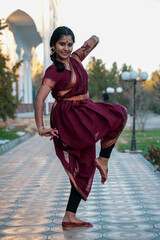 bharatanatyam dance of woman out of india in central asia countries a old historical tamil indian traditional dance