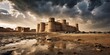Kingdom of Saudi Arabia, an old fortress under the pouring sun.