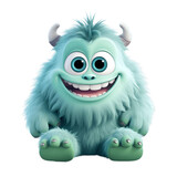 Funny monster cartoon caracter isolated on transparent background 