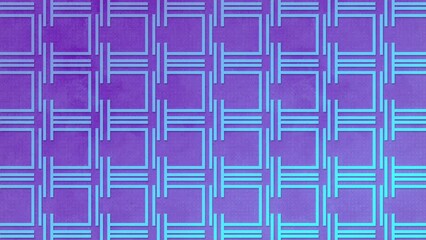 Fototapete - Abstract background with cyclic digital seamless loop animation of a simple geometric pattern in neon color. 3d rendering. 4K, Ultra HD resolution