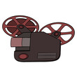 camera and film reel Clipart illustration