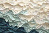 Fototapeta  - Abstract textured background of white and blue 3d waves. Wall interior design