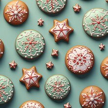 Christmas Background Pattern Cookies With Christmas Pattern
