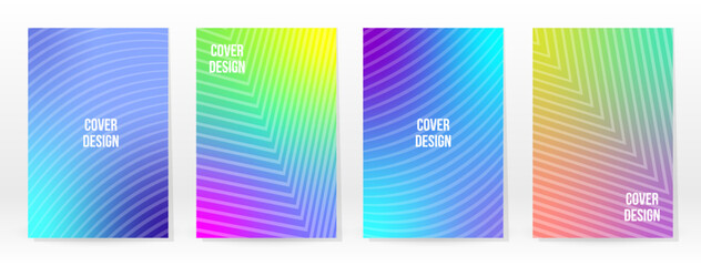 Wall Mural - Minimal Poster. Pastel Soft. Rainbow Gradient Set.