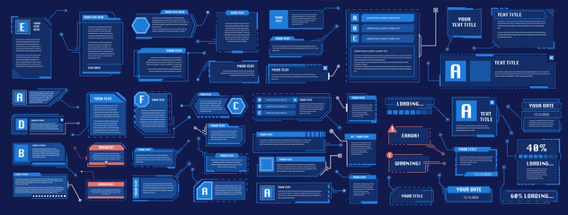 Futuristic style leader callout. Modern digital templates applicable for frame layout.
