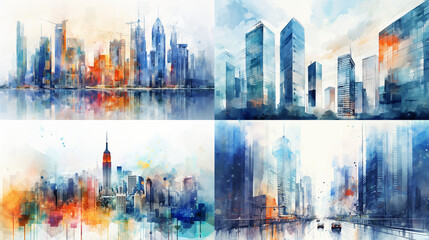 Wall Mural - abstract watercolor background